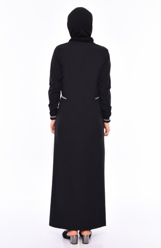 Abaya Froncée 99197-01 Noir 99197-01