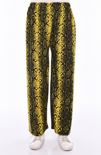 snake Patterned Plenty Cuff Trousers 7866-01 Yellow 7866-01
