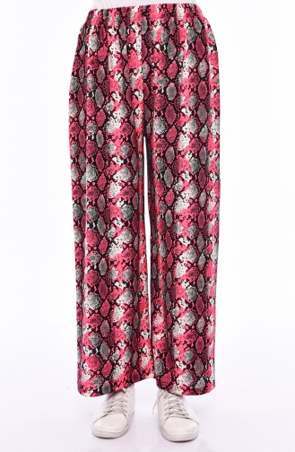 snake Patterned Plenty Cuff Trousers 7866-03 Pink 7866-03