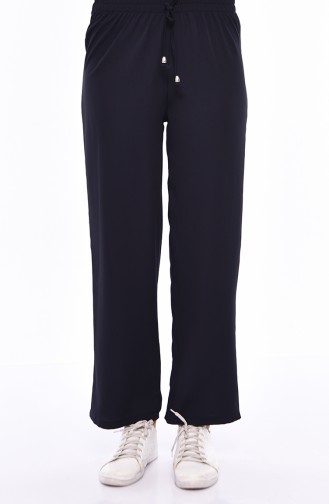 Beli Lastikli Bol Paça Pantolon 2077A-01 Lacivert 2077A-01
