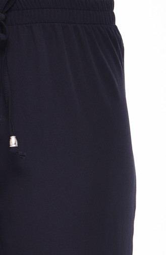 Beli Lastikli Bol Paça Pantolon 2077A-01 Lacivert 2077A-01
