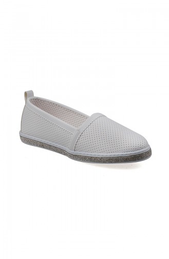 حذاء مُسطح نسائي (باليرينا ) PM02-K352 لون أبيض 02-K352