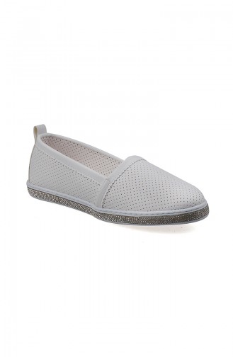 Women´s Flat Shoes (	Ballerina ) PM02-K352 White 02-K352