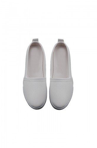 Women´s Flat Shoes (	Ballerina ) PM02-K352 White 02-K352