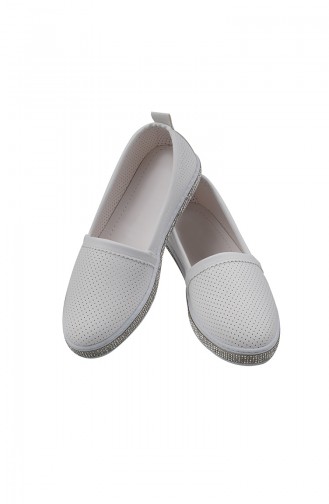 Women´s Flat Shoes (	Ballerina ) PM02-K352 White 02-K352