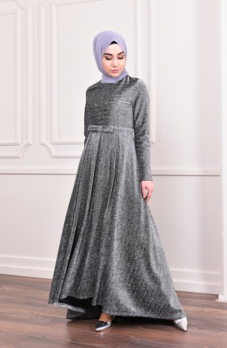 Black Hijab Evening Dress 9065-05