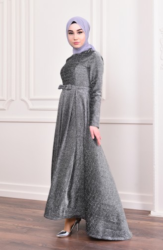 Black Hijab Evening Dress 9065-05