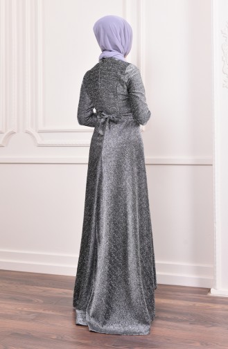 Black Hijab Evening Dress 9065-05