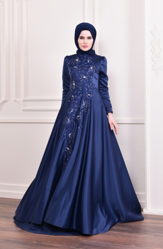 Habillé Hijab Bleu Marine 6156-02