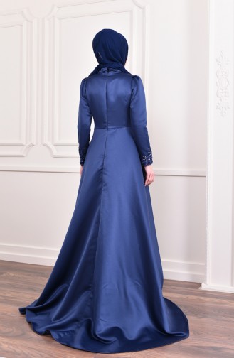 Dunkelblau Hijab-Abendkleider 6156-02