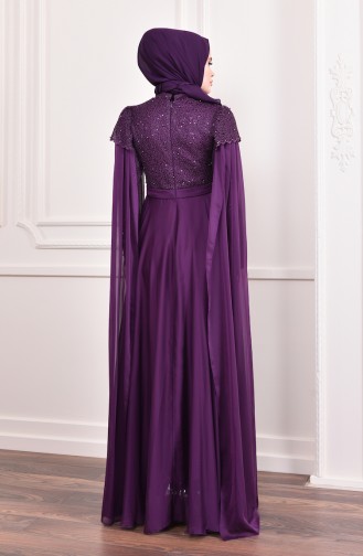 Pearls Evening Dress 6158-03 Plum 6158-03