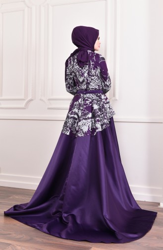 Silvery Fish Evening Dress 6160-02 Purple 6160-02