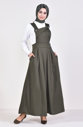 Salopet Jile Elbise 5514-04 Haki