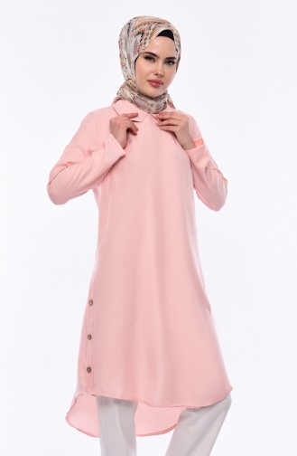 Bebe Yaka Asimetrik Tunik 5412-04 Pudra