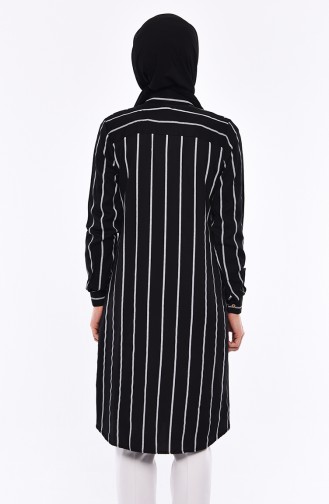 Çizgili Tunik 5414-03 Siyah