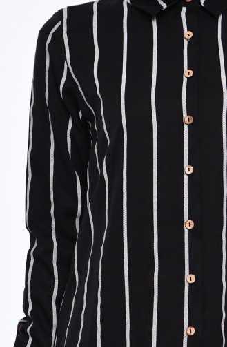 Çizgili Tunik 5414-03 Siyah