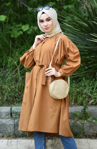 Buttoned Belted Tunic 1249-02 Mustard 1249-02