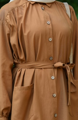 Buttoned Belted Tunic 1249-02 Mustard 1249-02