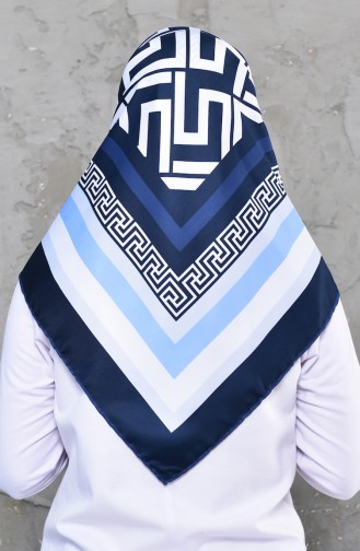 Patterned Twill Scarf 70107-03 Baby blue 70107-03