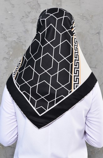Patterned Twill Scarf 70108-10 Black 70108-10