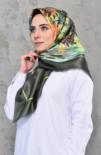 Digital Printed Taffeta Scarf 95271-05 Khaki 95271-05