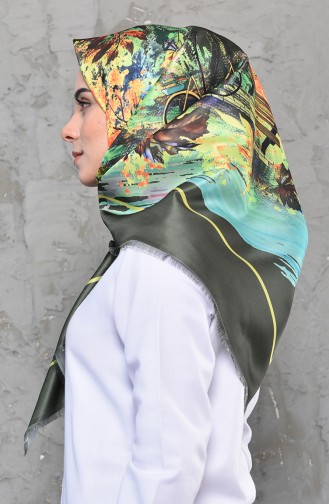 Digital Printed Taffeta Scarf 95271-05 Khaki 95271-05