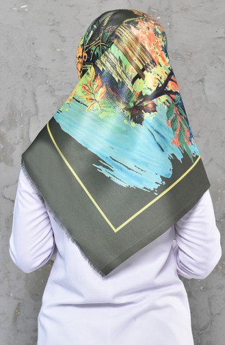 Digital Printed Taffeta Scarf 95271-05 Khaki 95271-05