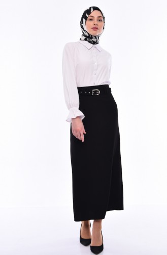 Belt Flared Skirt 0410-02 Black 0410-02