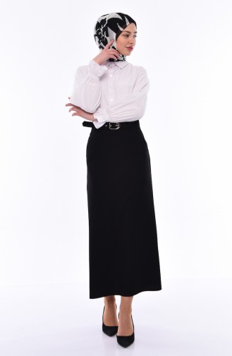 Belt Flared Skirt 0410-02 Black 0410-02