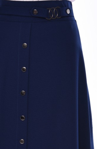 Button Detailed Skirt 0411-04 Navy 0411-04