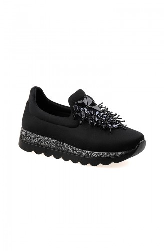 Bayan Taşlı Spor Ayakkabı PM19-K455 Siyah 09-K455