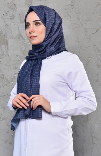 Gemusterter Baumwollschal 95272-03 Indigo 95272-03