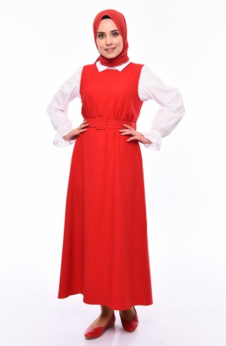 طقم قميص وفستان سالوبيت 3019-05 لون احمر 3019-05