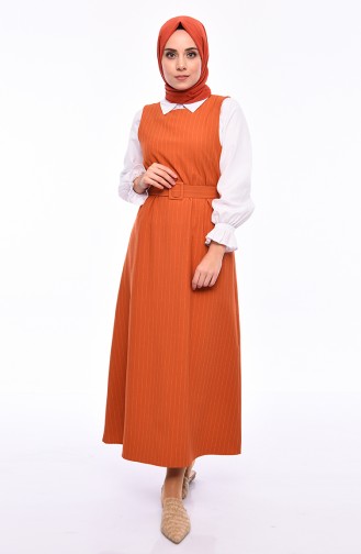 طقم قميص وفستان سالوبيت 3019-06 لون برتقالي 3019-06