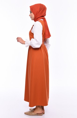 طقم قميص وفستان سالوبيت 3019-06 لون برتقالي 3019-06