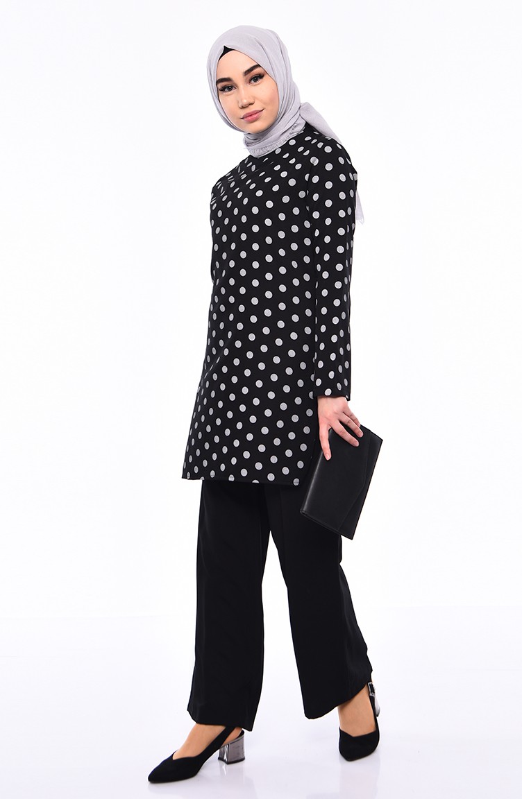 polka dot trouser suit