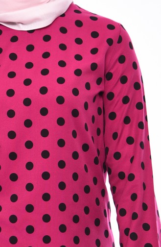 Polka Dot Tunic Trousers Double Suit 3091-03 Fuchsia 3091-03