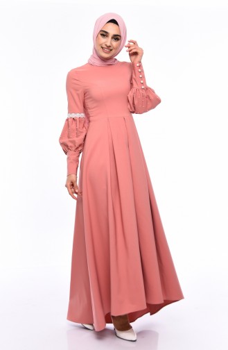 Pleated Pearl Dress 1028-03 Powder 1028-03