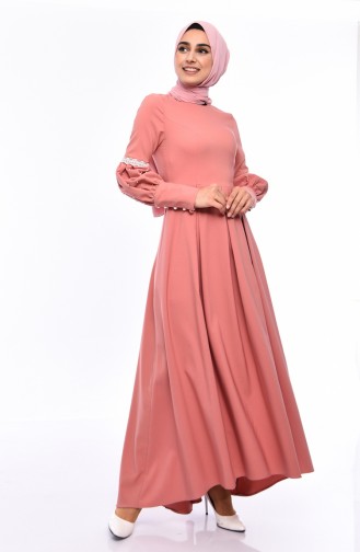 Pleated Pearl Dress 1028-03 Powder 1028-03