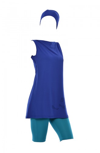 Saxon blue Swimsuit Hijab 402-01