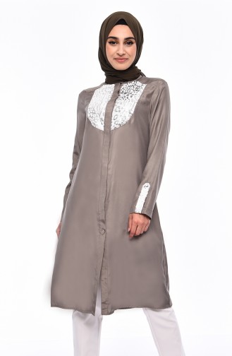 Sequin Detailed Tunic 1269-01 Gray 1269-01