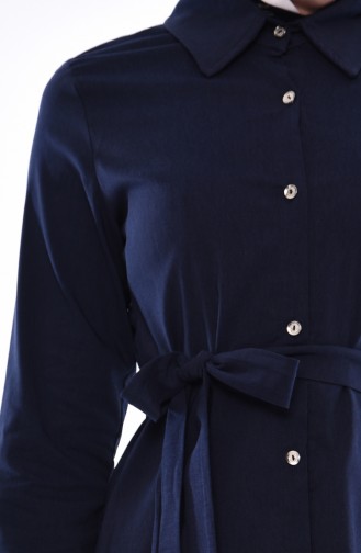 Belted Button Tunic 1393-03 Navy 1393-03