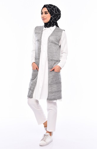 Slim Fit Knitwear Pocket Vest 4124-16 dark Gray 4124-16