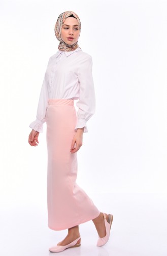 Elastic Waist Pencil Skirt  2139-06 Pink 2139-06