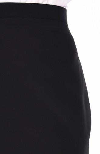 Slit Detailed Pencil Skirt 2205-02 Black 2205-02