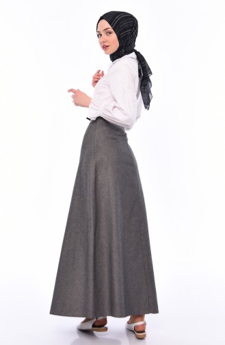 Zippered Skirt 6373-02 Gray Black 6373-02