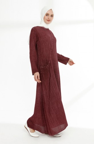 Plum Hijab Dress 9023-01