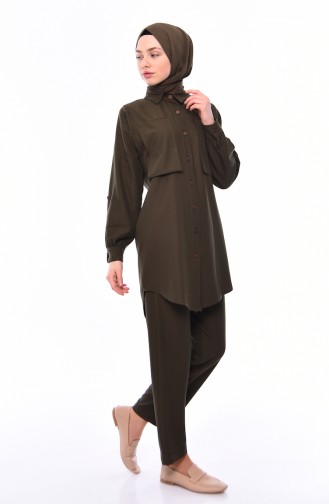 Tunik Pantolon İkili Takım 11840-02 Haki 11840-02