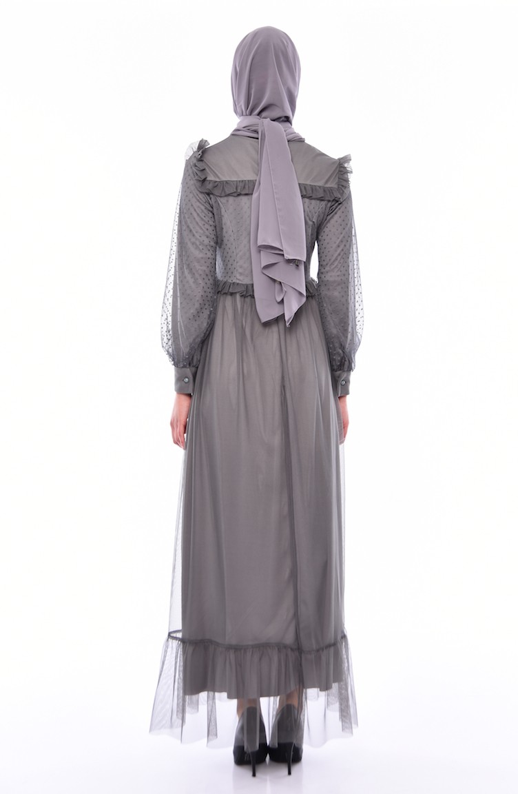 Kleid Grau Tüll Kleid Grau Tüll