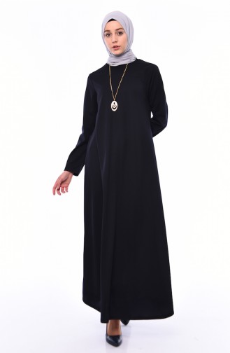 Navy Blue Hijab Dress 0286-01